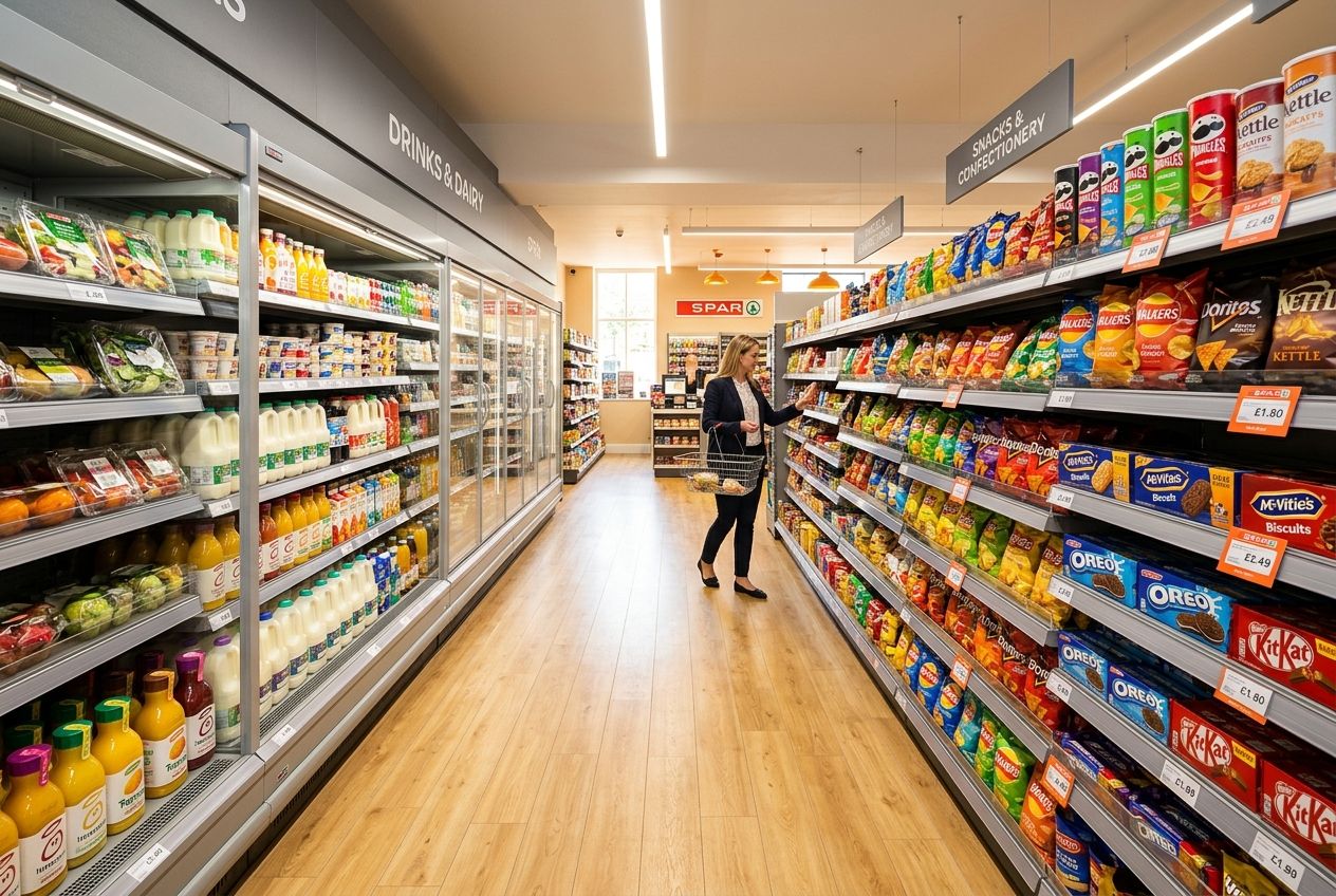 Inside SPAR Twin Spires, Liam McMahon’s SPAR store on Northumberland Street, Belfast
